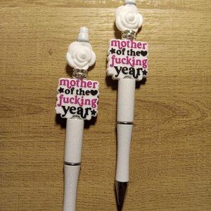 Mother of the year beaded pen